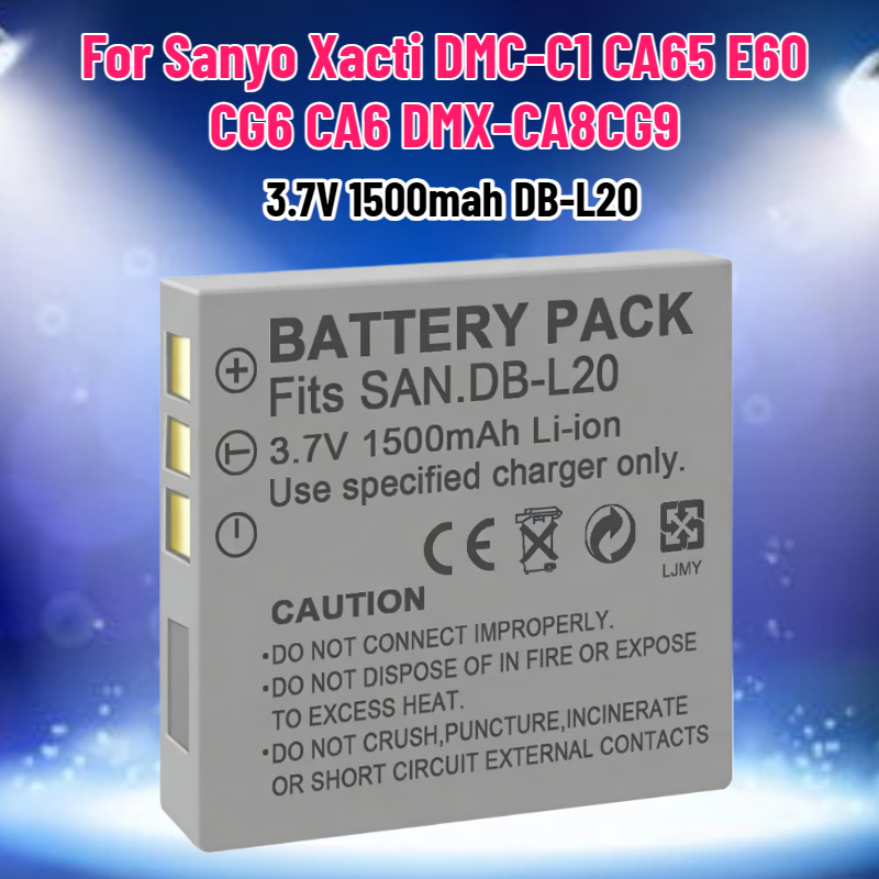 Drone With Camera - Batteria 3.7V 1500mAh DB-L20 per Fotocamera