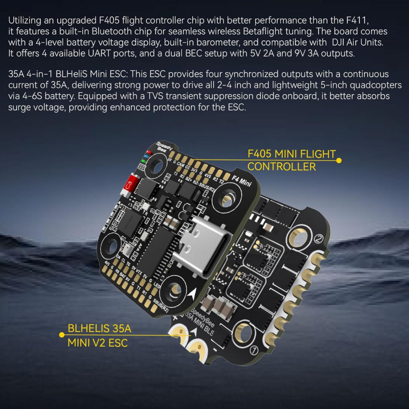 F405 Mini Stack BLS 35A 4in1 E - F405 Flight Controller recensione e prezzo